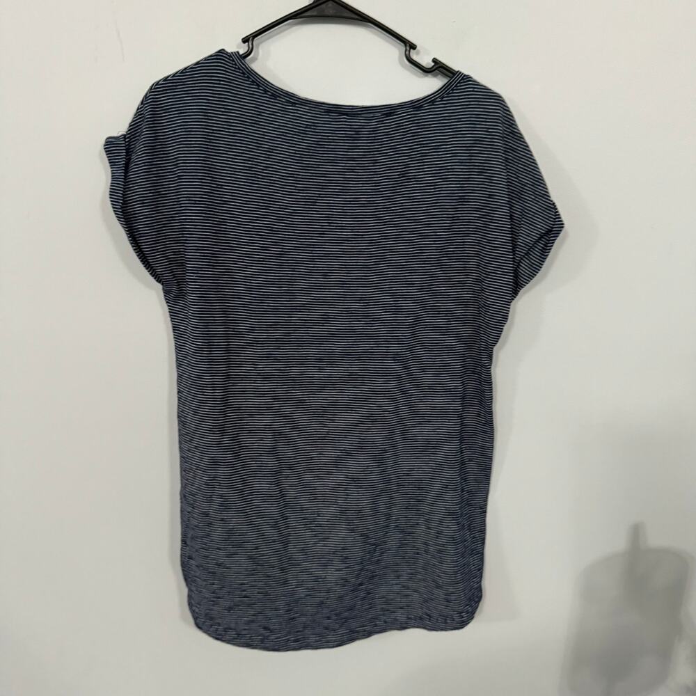 CASLON Blue Striped Tee Shirt Size Small Short Sleeves - Picture 5 of 6